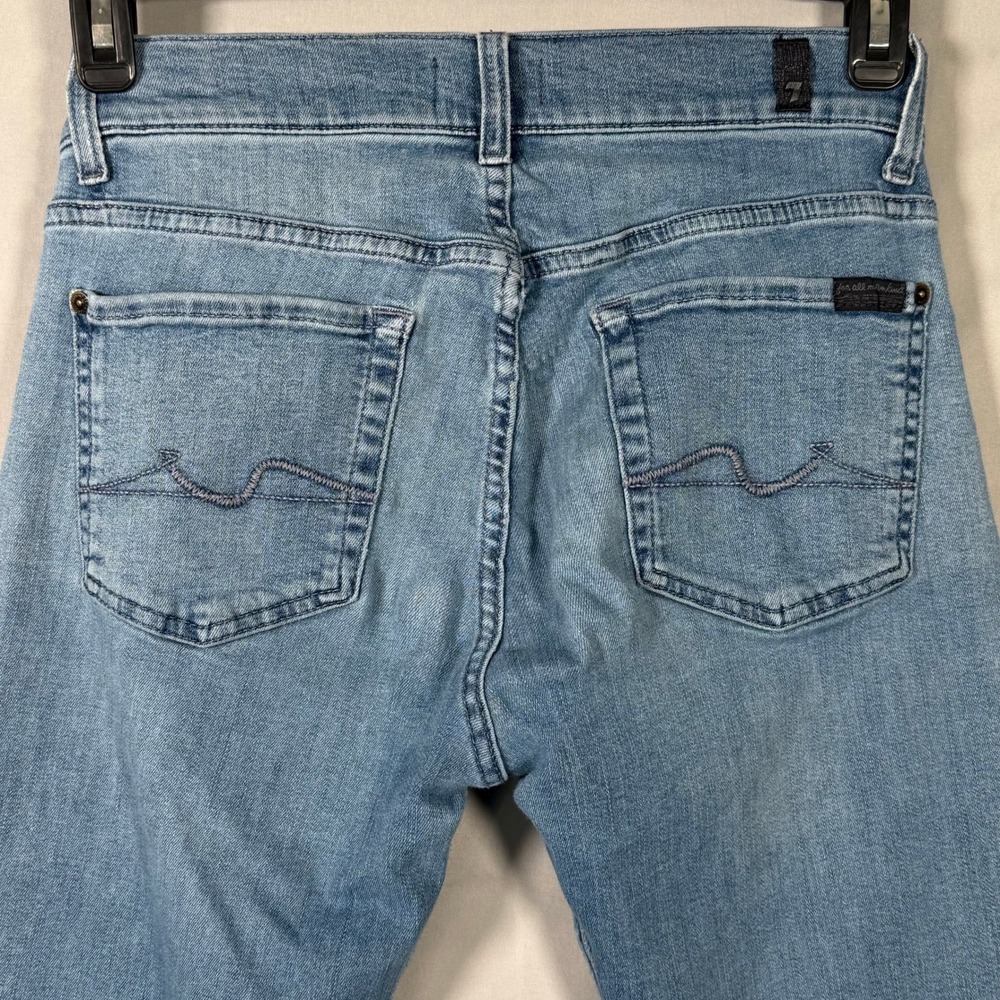 7 For All Mankind Slimmy Slim Fit Light Wash Blue Denim Jeans JSMSB100DP 28x31.5